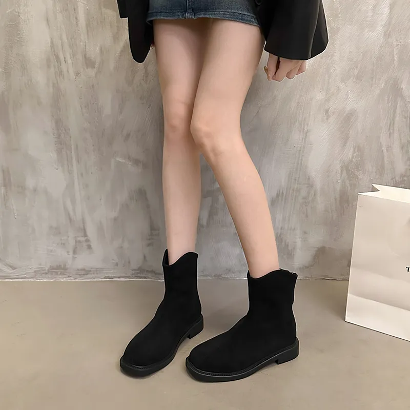 Bull charm Ankle Boots Women's Black/Khaki/Brown-2