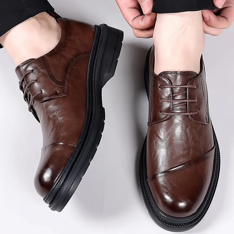 Bull charm Men's Casual Shoes Men Low Top Black/Brown-6