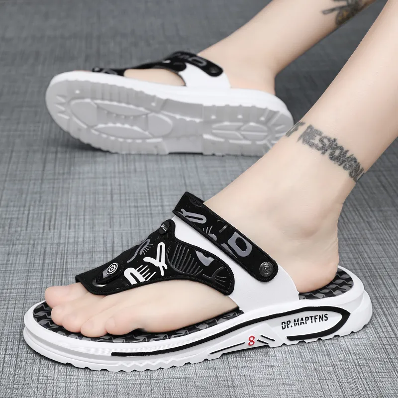 Bull Charm Rubber Sole Abrasion-Resistant Flip Flops Men's-1