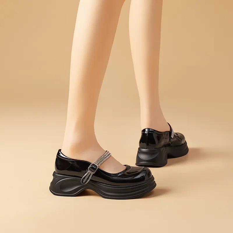 Bull charm Loafers Women's Black/Beige-2