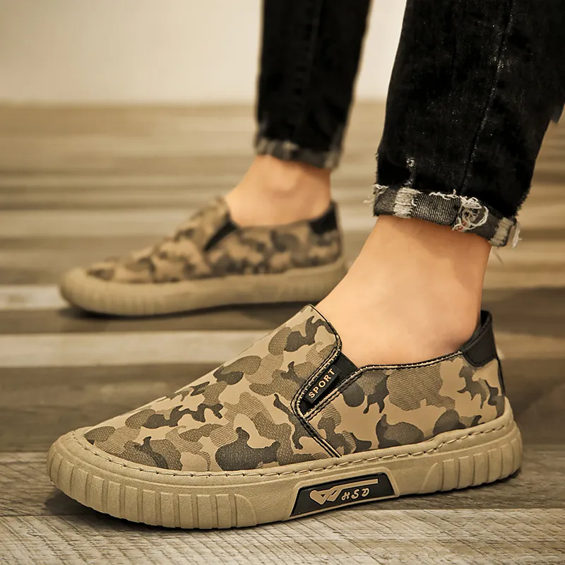 Bull Charm Anti Slip Wear Resistant Low Top Canvas Shoes Men's-7