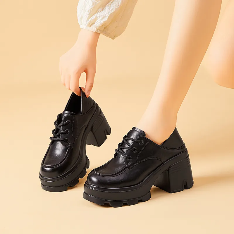 Bull Charm Casual Single Shoes Women's Black-2