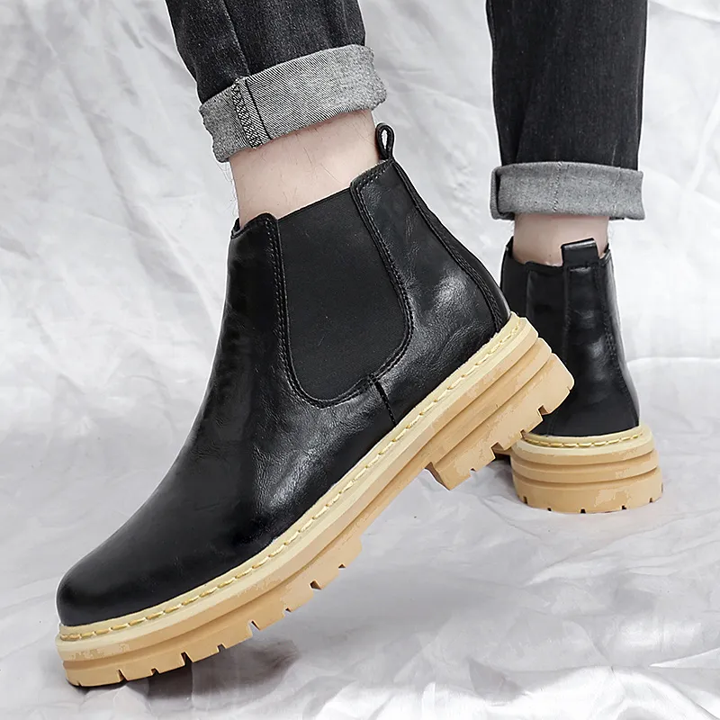 Bull charm Chelsea Boots Men Brown/Gray/Black/Brown With Cotton/Gray With Cotton/Black Padded-33