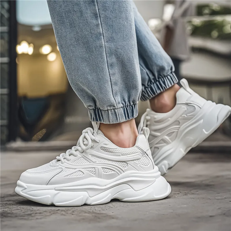 Bull Charm Durable Breathable Low-Top Chunky Sneakers Men's-8