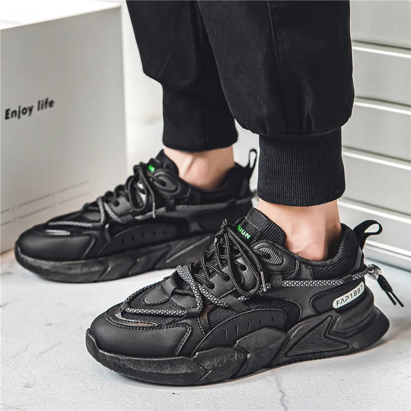 Bull Charm Slip Resistant Low Top Chunky Sneakers Men's-1