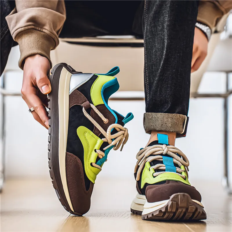 Bull charm Casual Shoes Men Low Top Black/Brown Green/White Gray-9