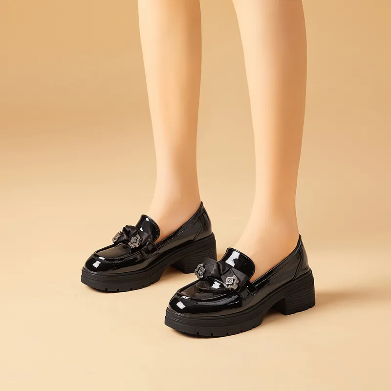 Bull Charm Loafers Women's Black-1