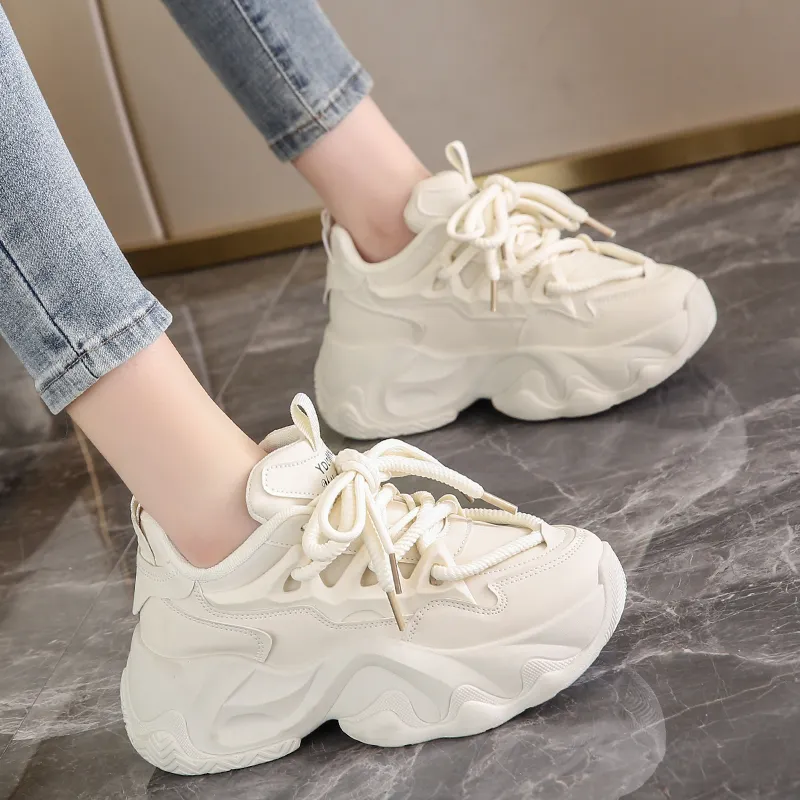 Bull Charm Durable Breathable Low-Top Chunky Sneakers Women's-10