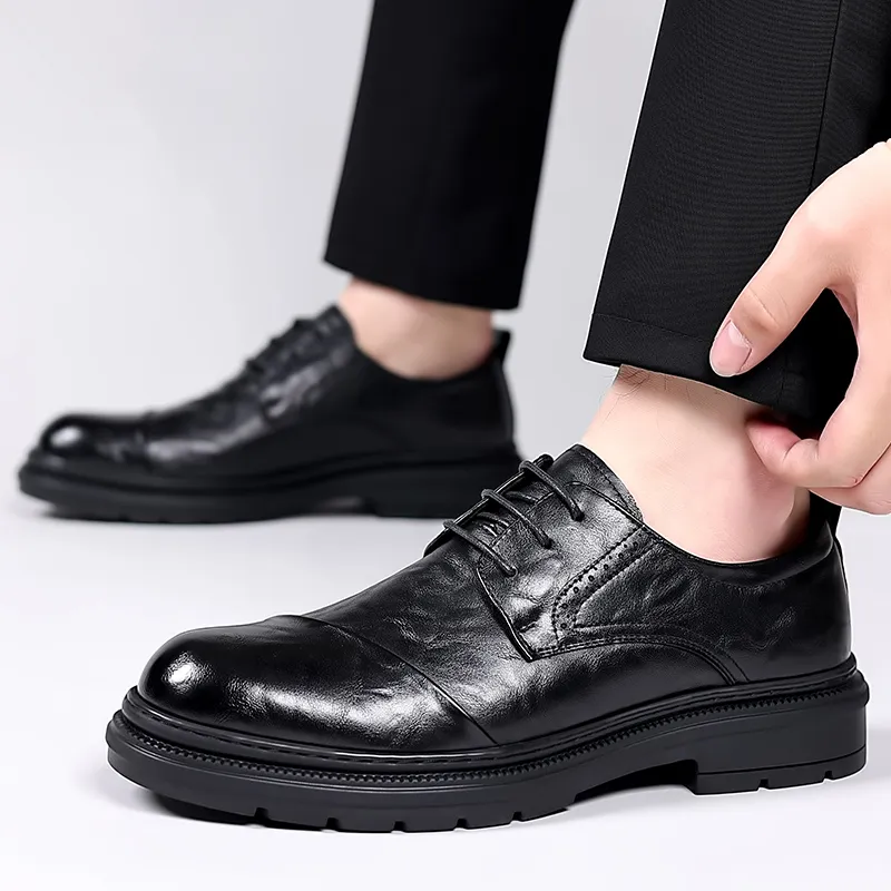 Bull charm Men's Casual Shoes Men Low Top Black/Brown-1