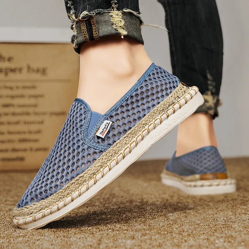 Bull charm Espadrilles Men Beige/Blue/Black-8