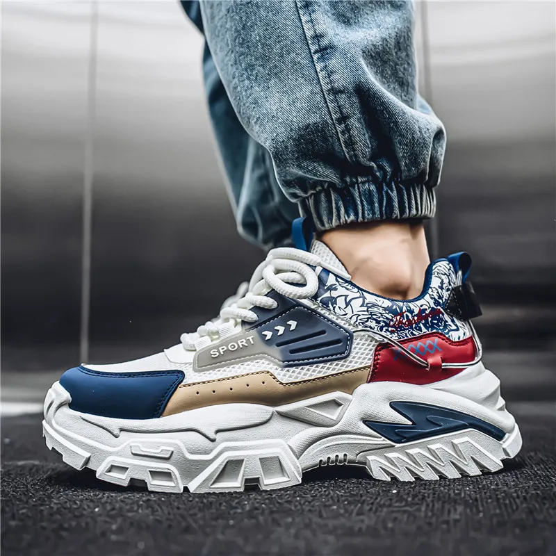 Bull Charm Slip Resistant Low Top Chunky Sneakers Men's-2