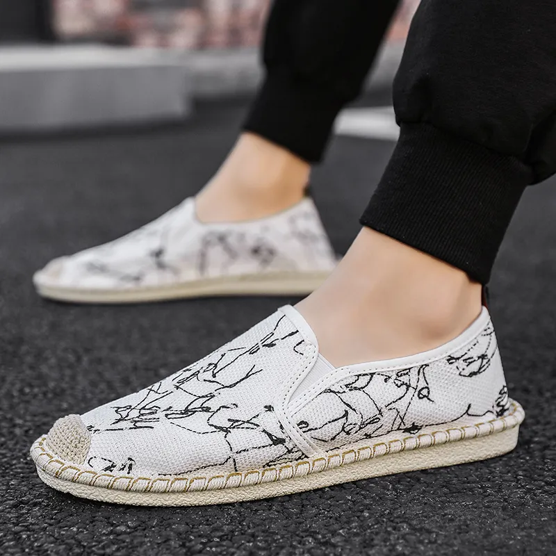 Bull charm Espadrilles Men Black/Beige/White-15