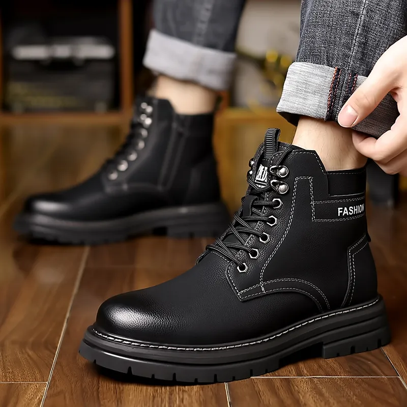 Bull Charm Short Martin Boot Men's Black-4