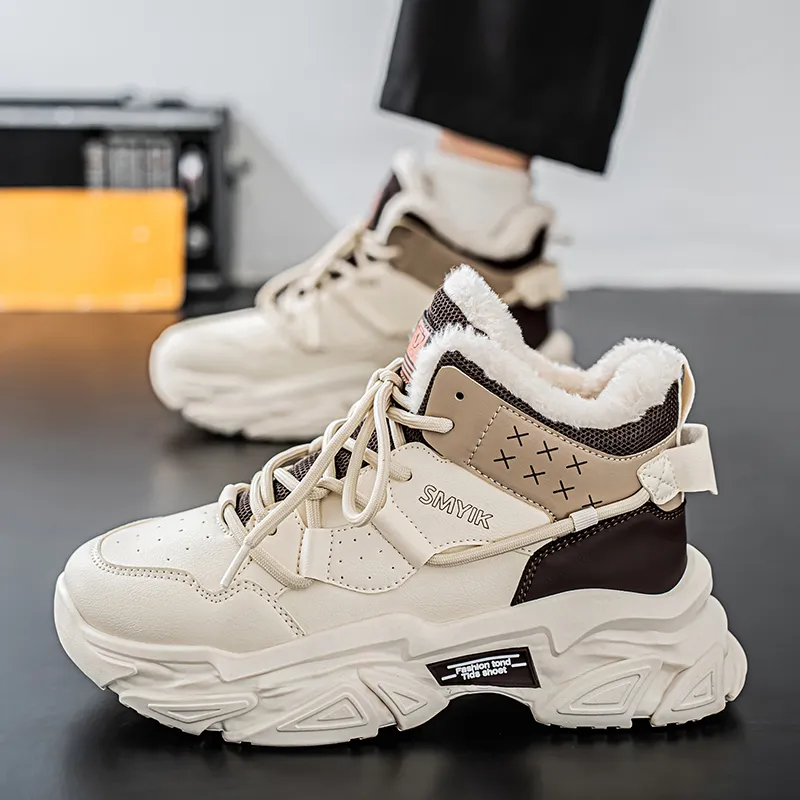Bull Charm Wear Resistant Slip Resistant Height Increasing Mid Top Chunky Sneakers Men's-13