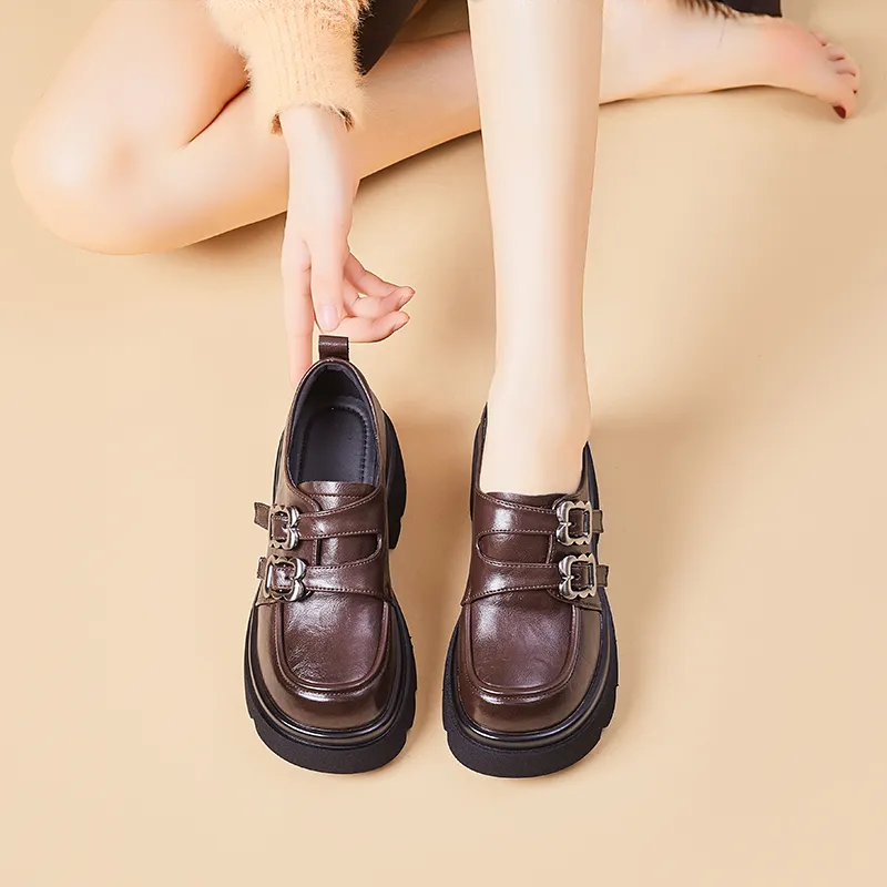 Bull charm Loafers Women's Black/Brown-6