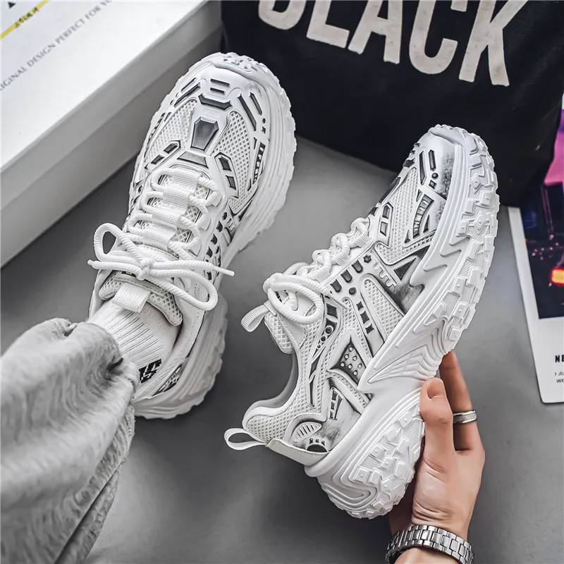 Bull Charm Breathable Height Increasing Cushioning Low-Top Chunky Sneakers Men's-1