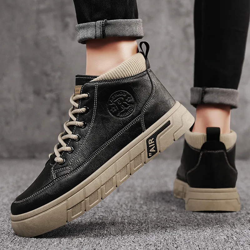 Bull Charm Abrasion Resistant High Top Casual Shoes Men's-3