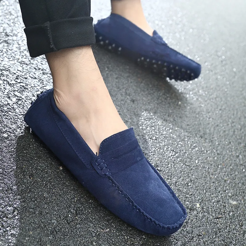 Bull charm Gommino Loafers Men Blue/Light Brown/Burgundy/Black/Gray-1