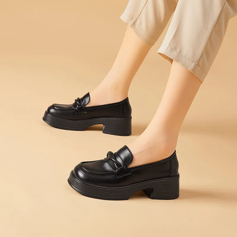 Bull Charm Loafers Women's Black-5