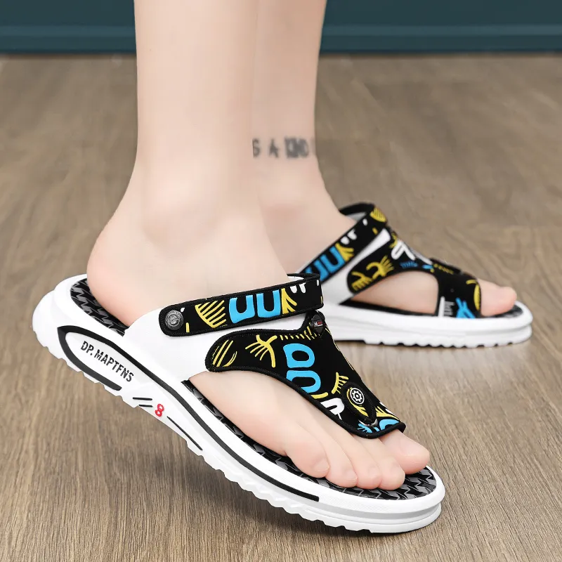 Bull Charm Rubber Sole Abrasion-Resistant Flip Flops Men's-7