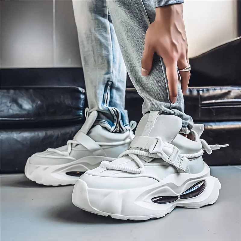 Bull Charm Height Increasing Wear Resistant Low Top Chunky Sneakers Men's-17