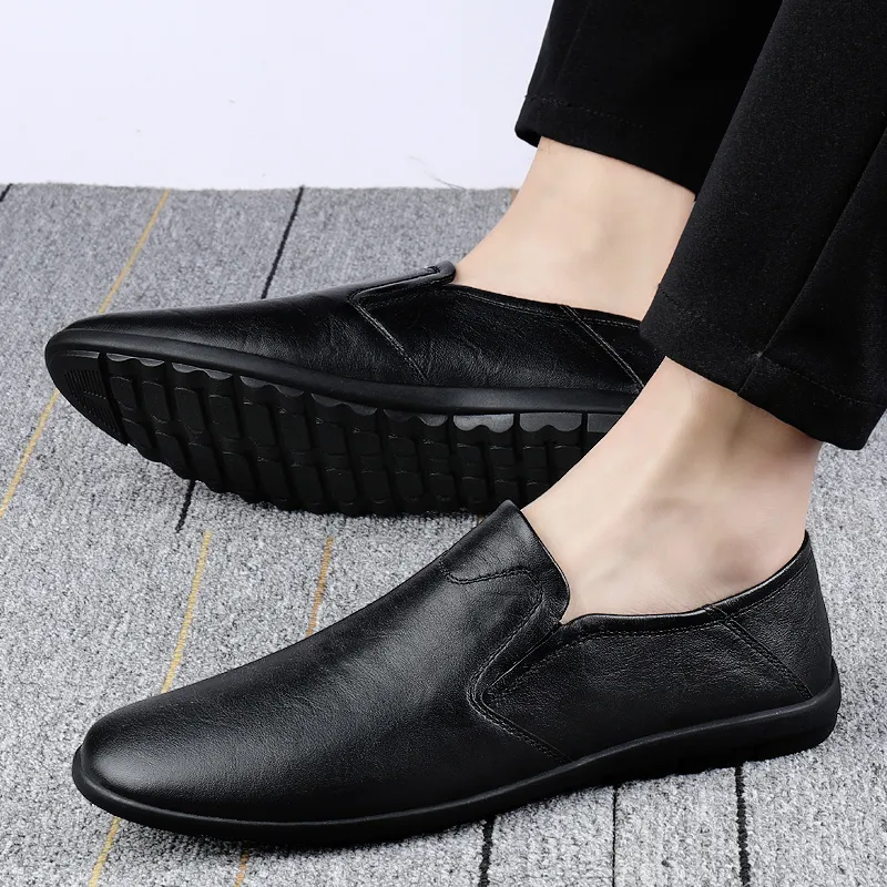 Bull charm Dress Shoes Men Low Top Black/Dark Brown/Red Brown-1