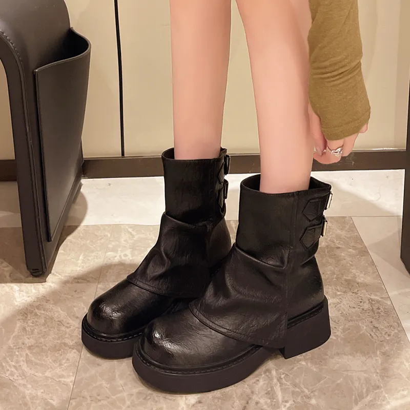 Bull charm Ankle Boots Women's Black/Brown-1