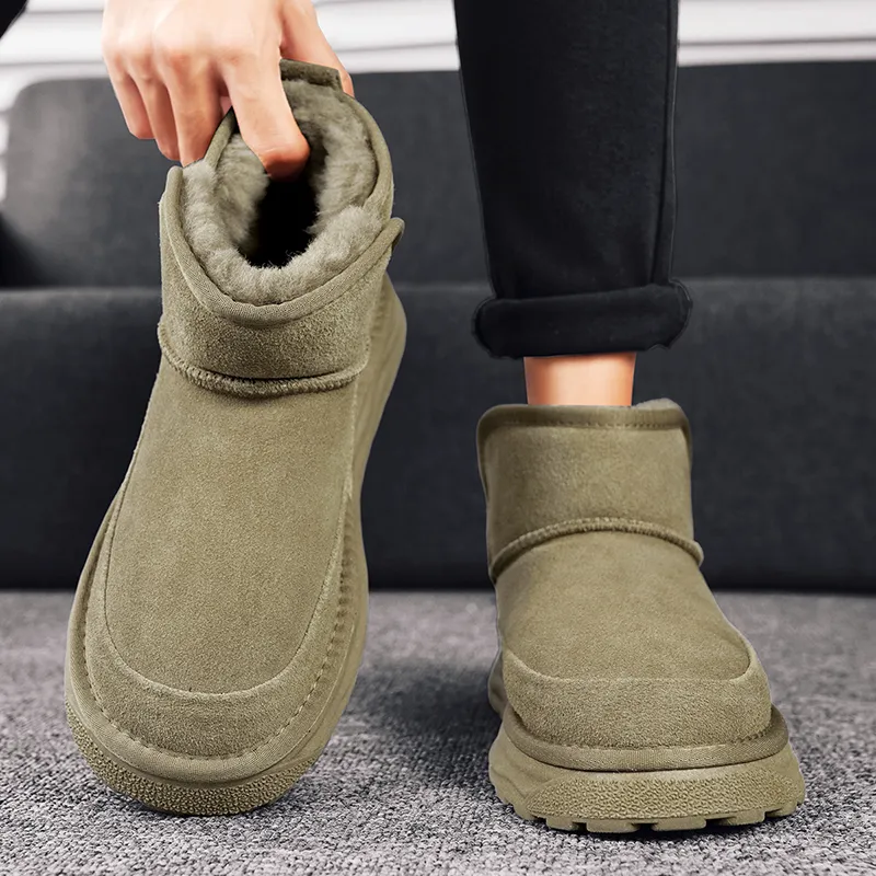 Bull Charm Abrasion Resistant Thermal Slip Resistant Cushioning Short Snow Boots Men's-15