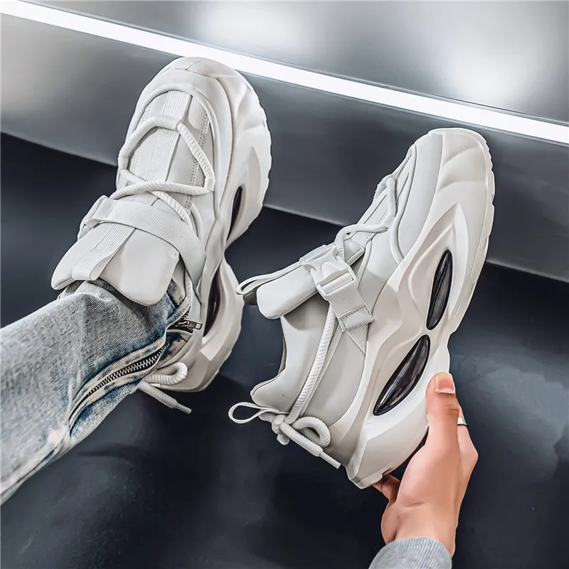 Bull Charm Height Increasing Wear Resistant Low Top Chunky Sneakers Men's-14