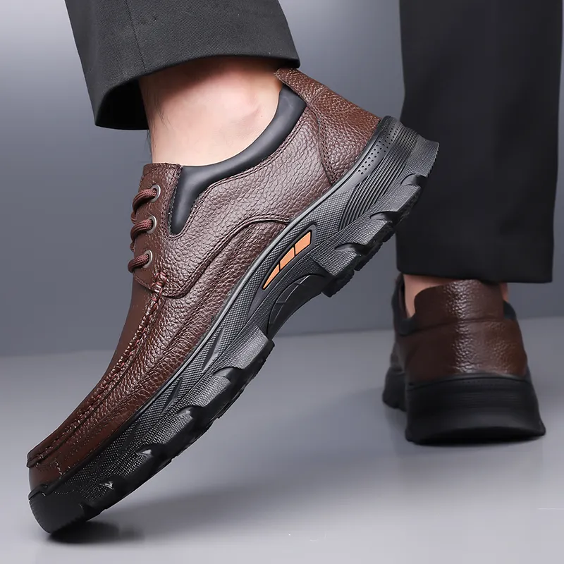 Bull charm Men's Casual Shoes Men Low Top Black/Brown-9