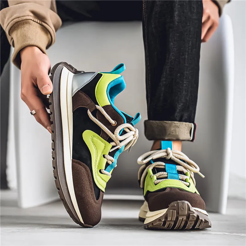 Bull charm Casual Shoes Men Low Top Black/Brown Green/White Gray-7