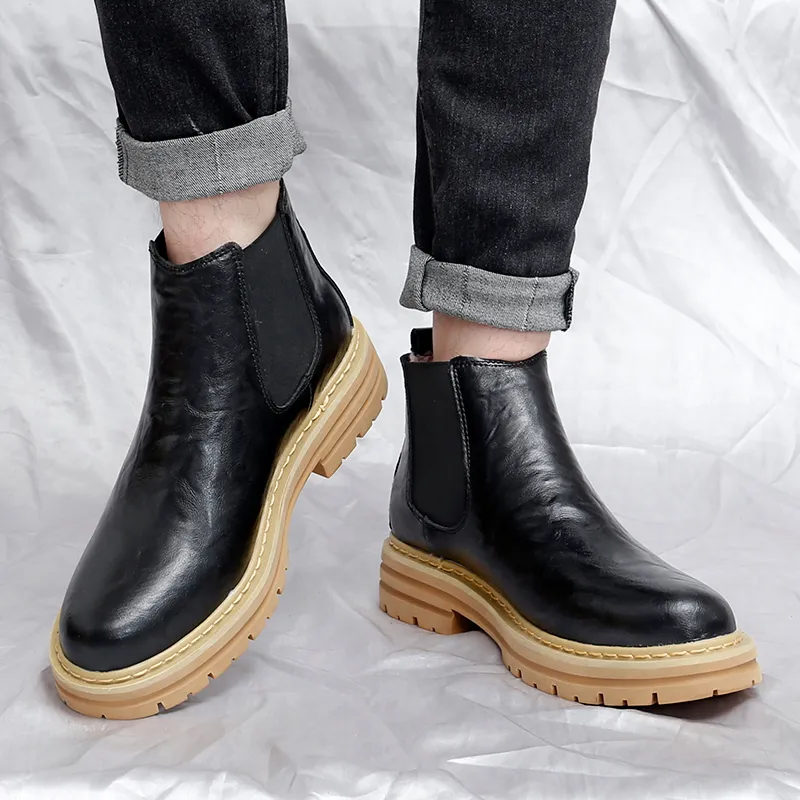 Bull charm Chelsea Boots Men Brown/Gray/Black/Brown With Cotton/Gray With Cotton/Black Padded-16