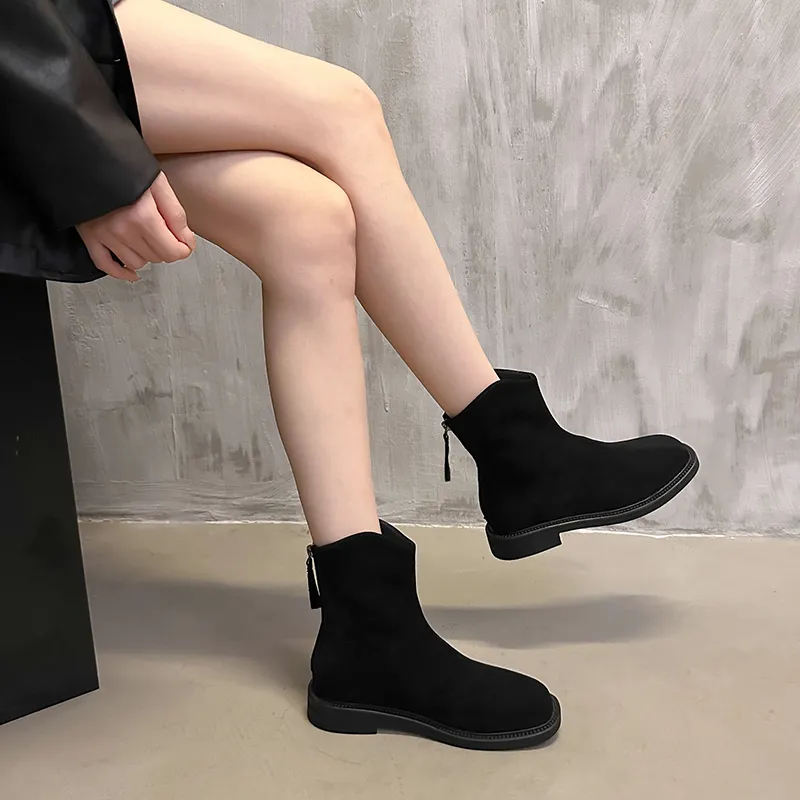 Bull charm Ankle Boots Women's Black/Khaki/Brown-4