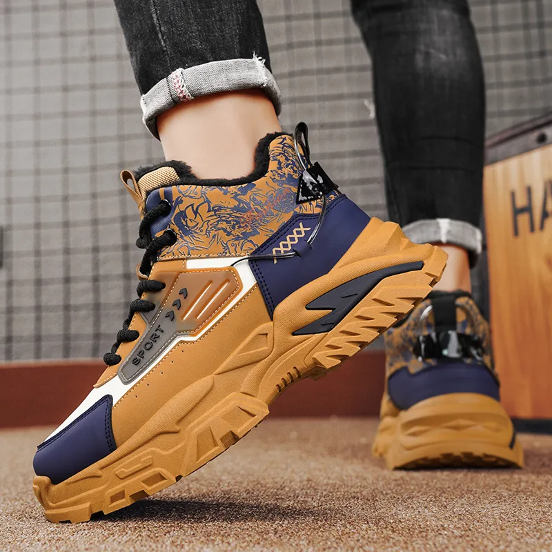 Bull Charm Abrasion-Resistant High-Top Casual Shoes Men's-15