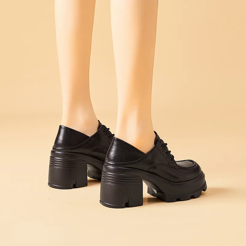 Bull Charm Casual Single Shoes Women's Black-5