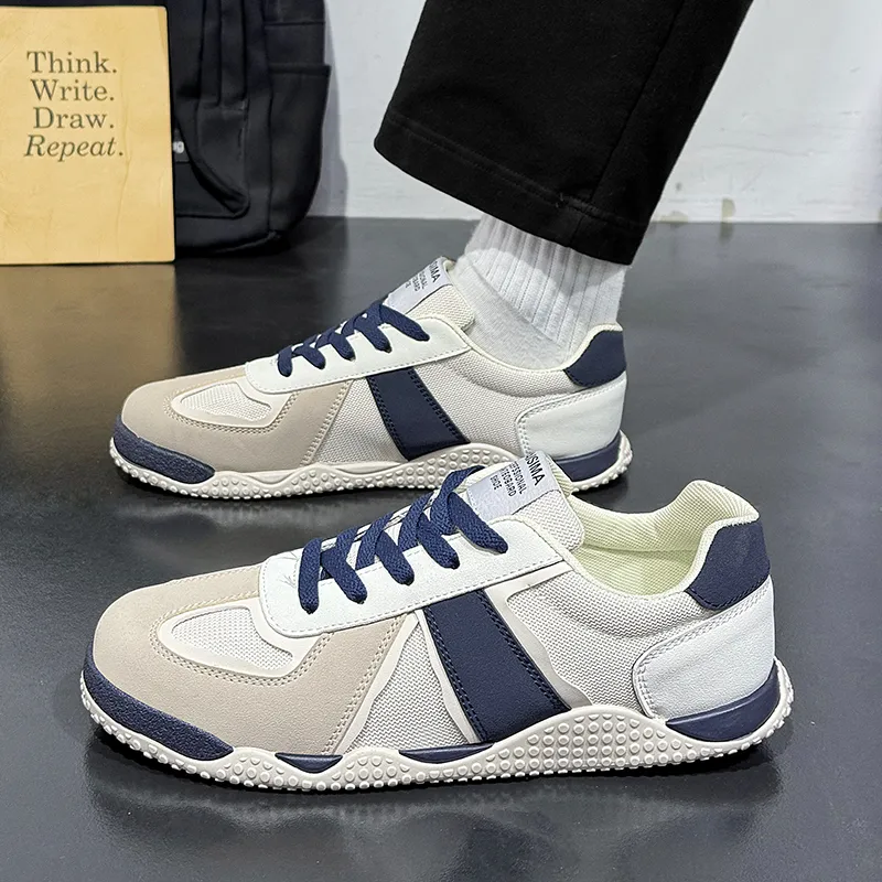 Bull charm Casual Shoes Men Low Top Beige Blue/Beige Gray/Beige Black-1
