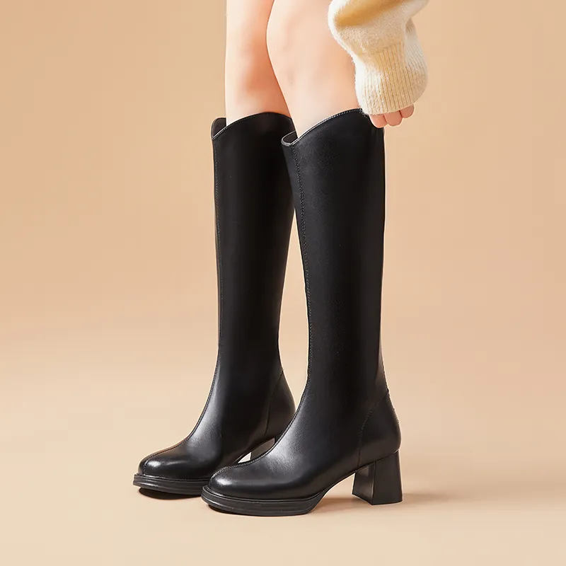 Bull Charm Knee high Boots 6cm Women's-4
