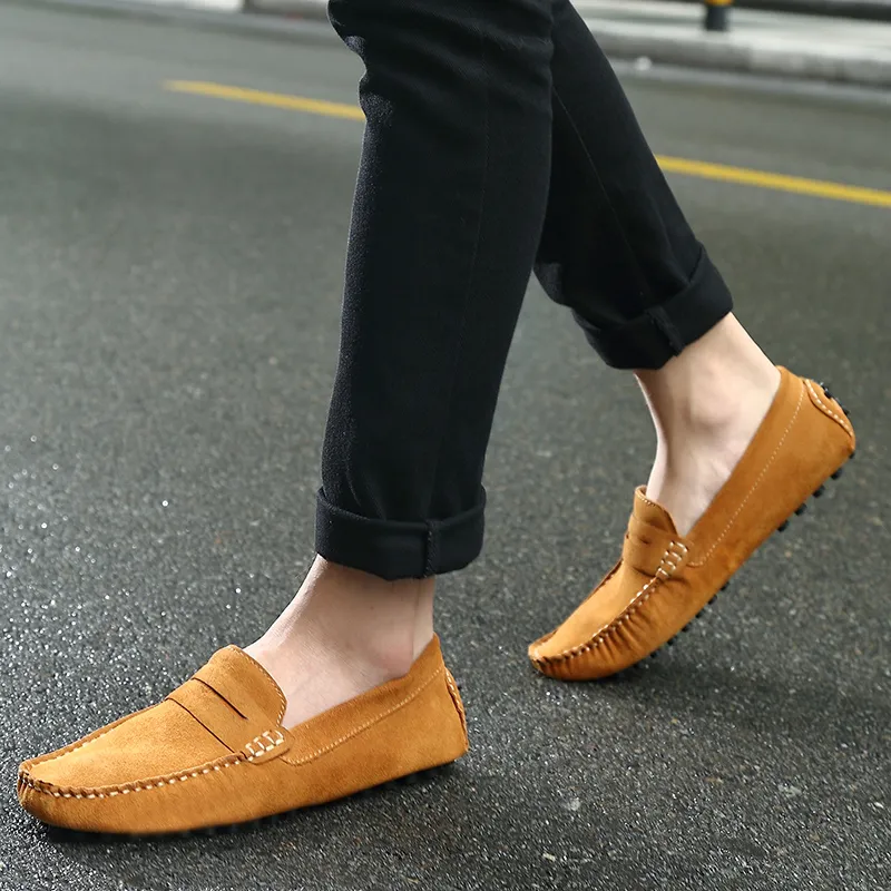 Bull charm Gommino Loafers Men Blue/Light Brown/Burgundy/Black/Gray-6
