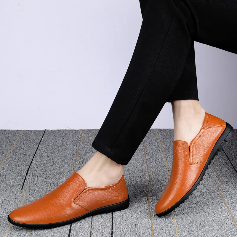 Bull charm Dress Shoes Men Low Top Black/Dark Brown/Red Brown-17