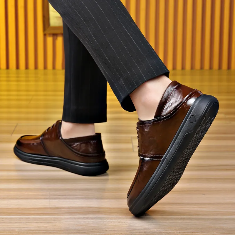 Bull charm Men's Casual Shoes Men Low Top Black/Brown-8