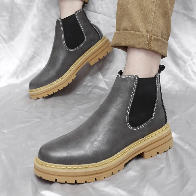 Bull charm Chelsea Boots Men Brown/Gray/Black/Brown With Cotton/Gray With Cotton/Black Padded-10