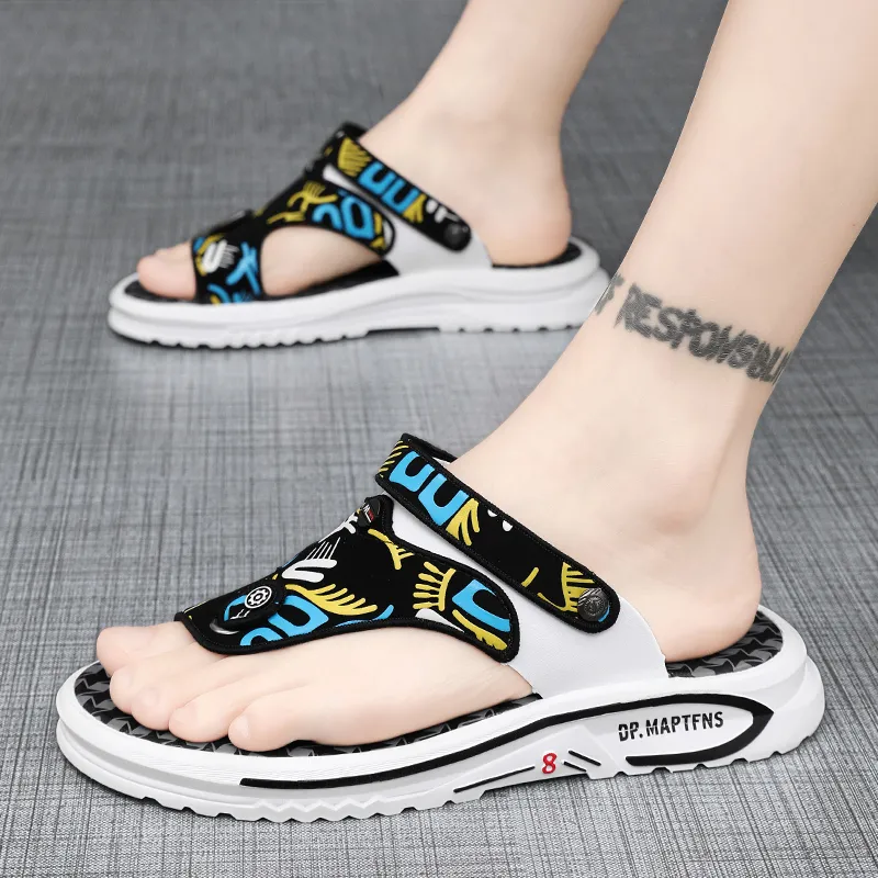 Bull Charm Rubber Sole Abrasion-Resistant Flip Flops Men's-11