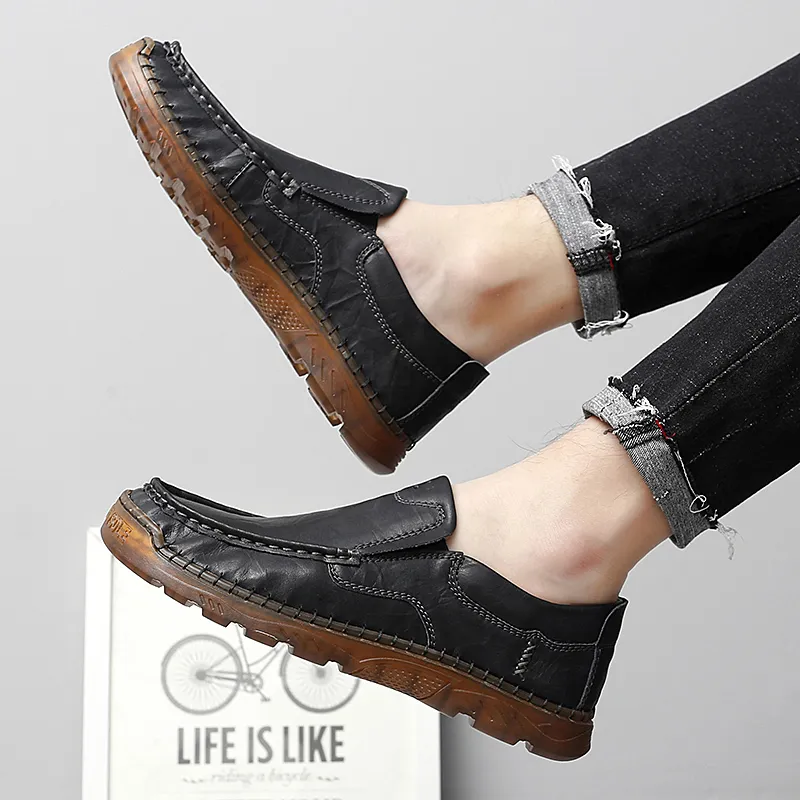 Bull charm Gommino Loafers Men Black/Brown-6