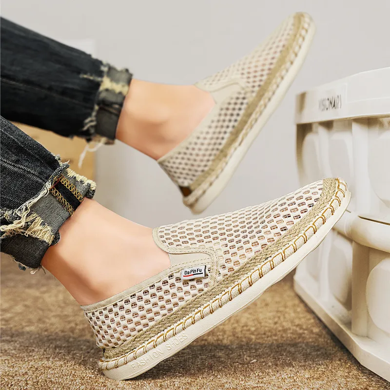 Bull charm Espadrilles Men Beige/Blue/Black-5