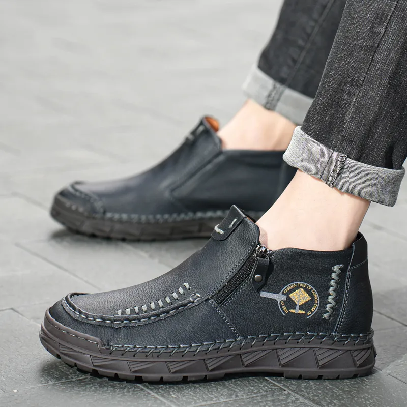 Bull Charm Anti-Slip Wear-Resistant Mid-Top Casual Shoes Men's-7