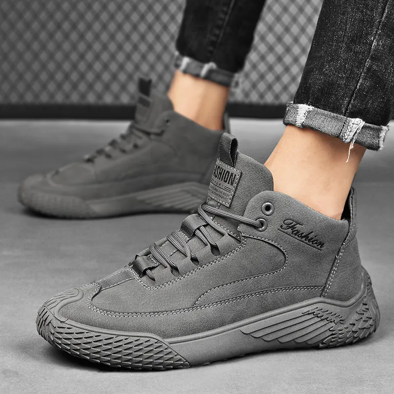Bull charm Men's Casual Shoes Men Low Top Black/Gray/Khaki-7