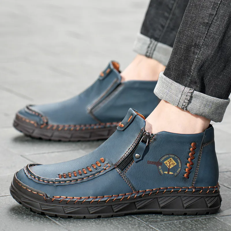 Bull Charm Anti-Slip Wear-Resistant Mid-Top Casual Shoes Men's-5