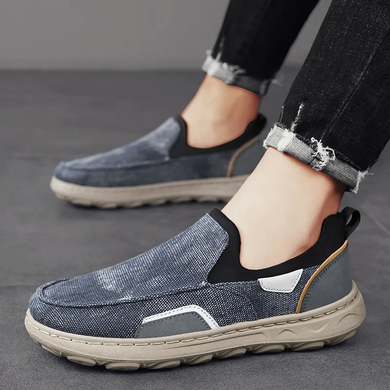 Bull charm Gommino Loafers Men Denim Gray/Denim Blue/Black-6