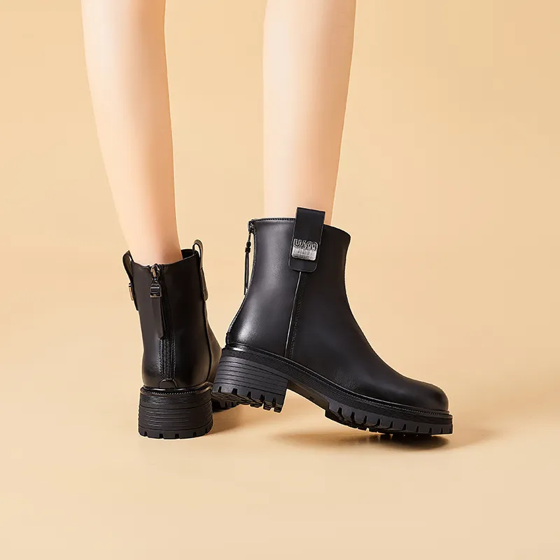 Bull charm Ankle Boots Women's Black/Brown-5