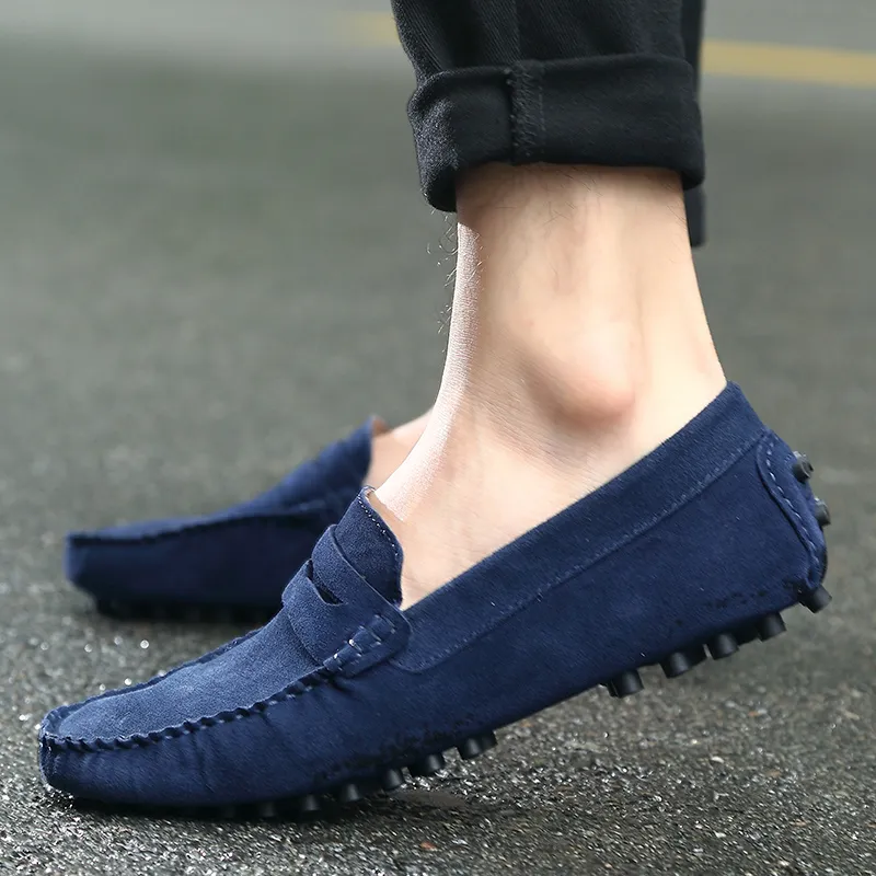 Bull charm Gommino Loafers Men Blue/Light Brown/Burgundy/Black/Gray-2